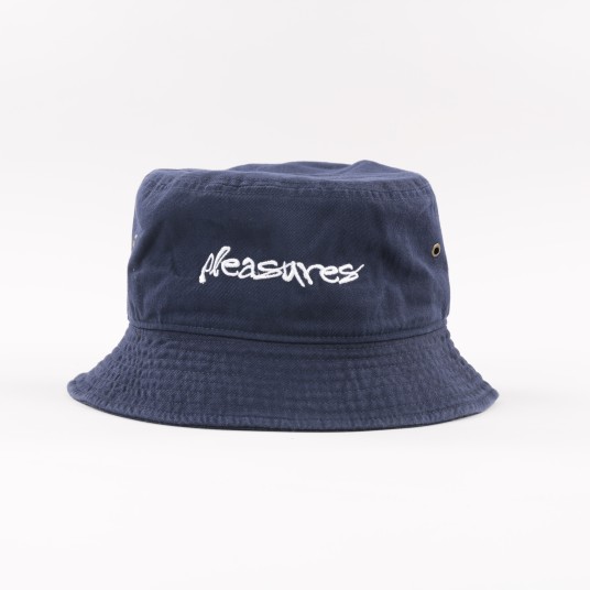 NAVY HIDE LOGO BUCKET HAT