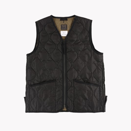 MILITARY ZIP V NECK DOWN VEST