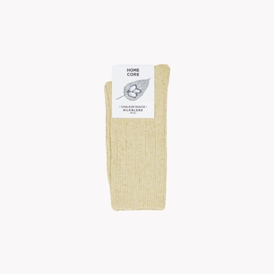 WOOL SILK SOCKS ASH BROWN