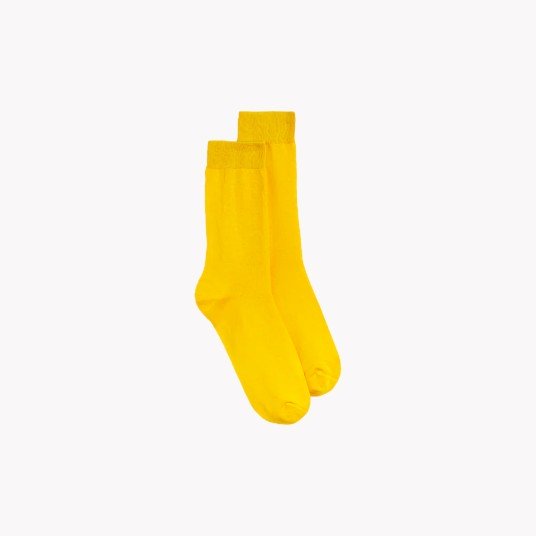 FINE COTTON SOCKS YELLOW SOFT