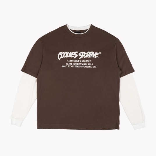 RECORDS LONG SLEEVE BROWN/ECRU
