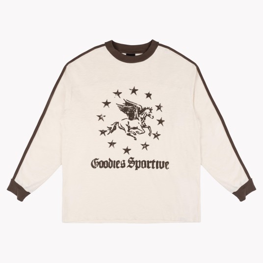 SPORTY 80'S TEE ECRU/BROWN