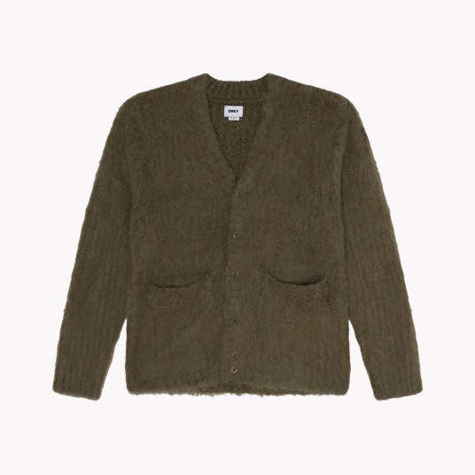 OBEY PATRON CARDIGAN TEA LEAF
