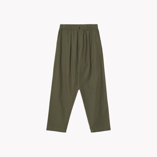 PLEATED TRACK PANT OLIVE