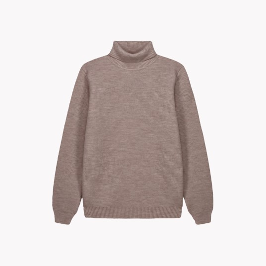 YOURI PULL COL ROND TAUPE