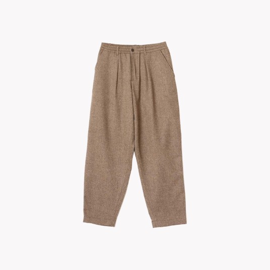 PLEATED TRACK PANT BROWN