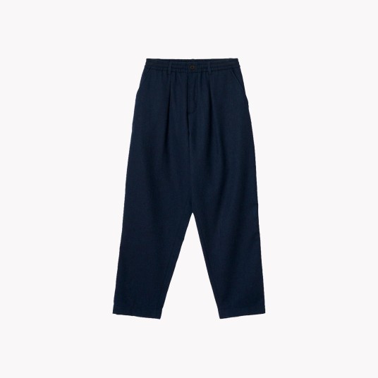 PLEATED TRACK PANT NAVY
